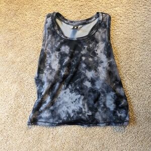 90 Degree By Reflex Black and Gray Tie-Dye Tank Top